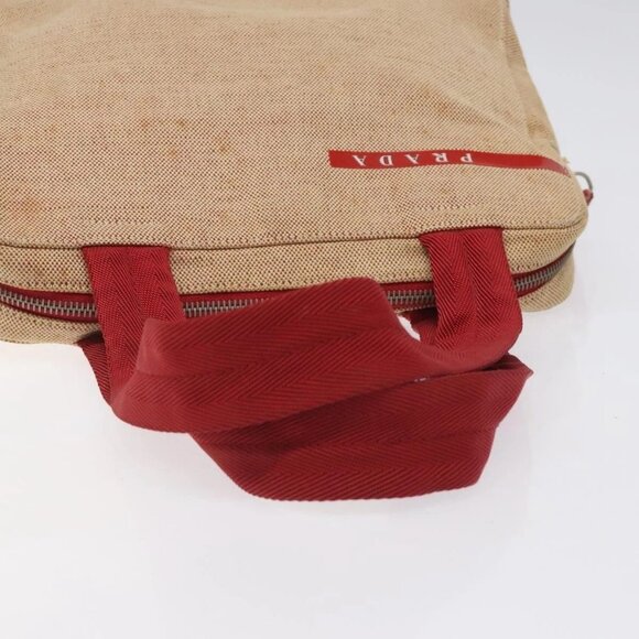 PRADA Hand Bag Canvas Red Silver Auth bs25015 - Picture 8 of 16